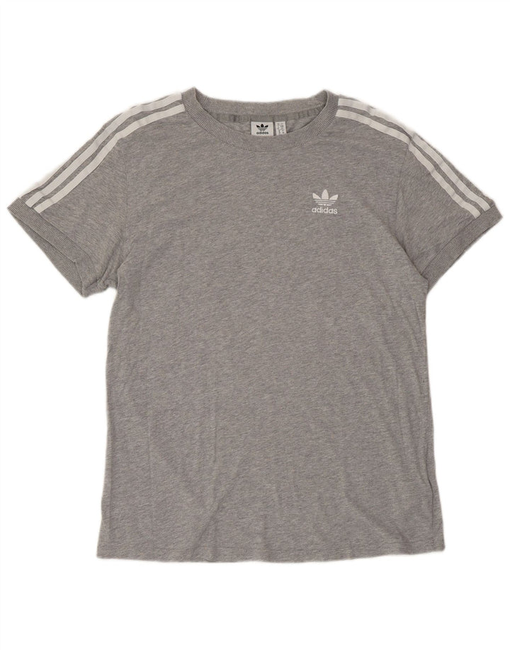 T-shirt oversize da donna ADIDAS UK 10 piccola in cotone grigio