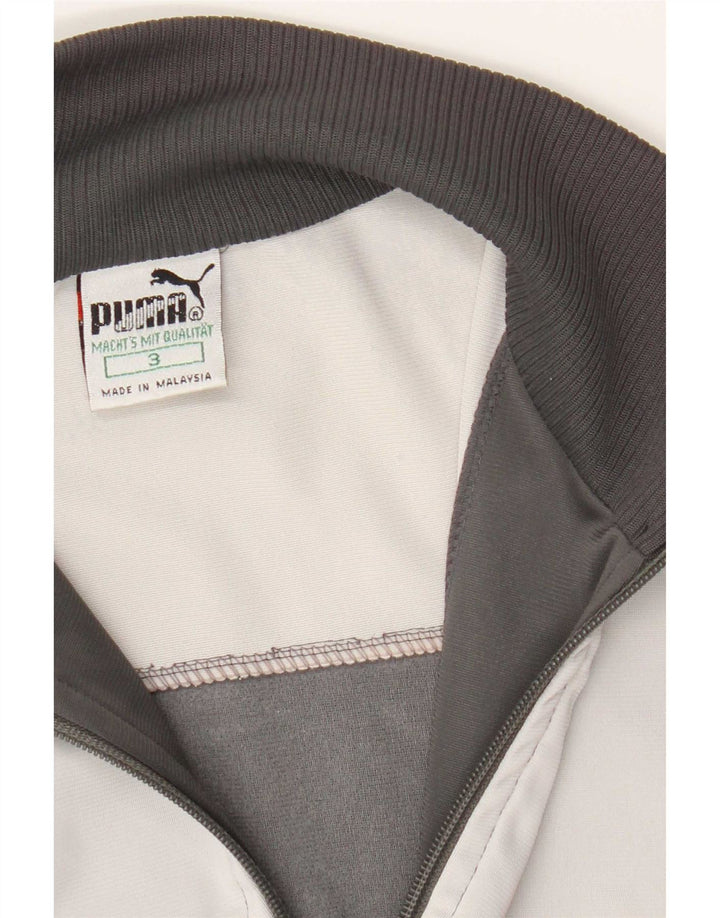 Giacca da tuta da uomo Puma in poliestere color block grigio medio