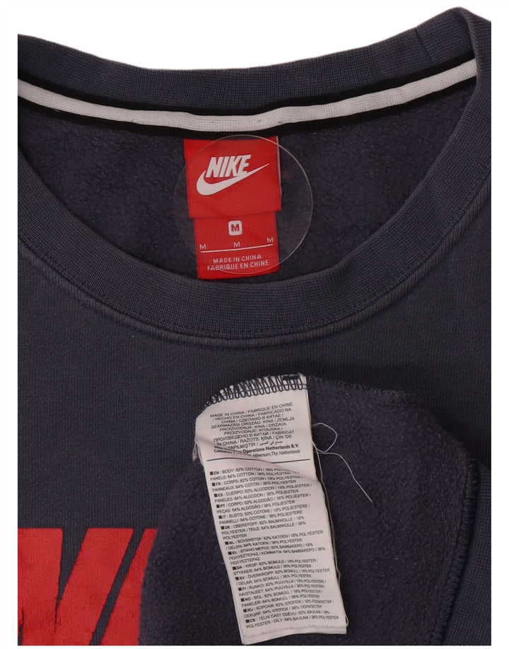 Felpa grafica da uomo Nike Felpa in cotone color block blu medio