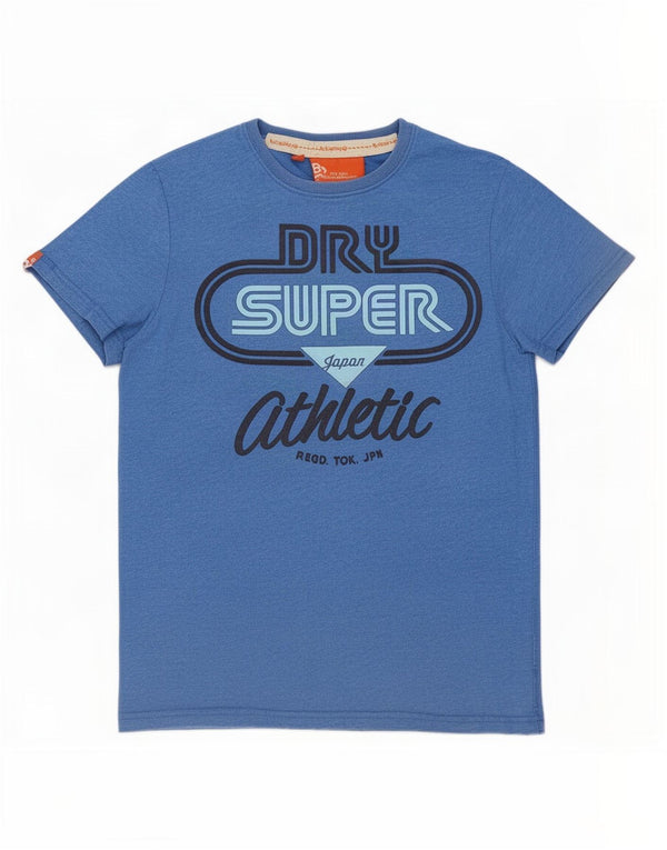 T-shirt grafica da uomo Superdry Top in poliestere blu medio