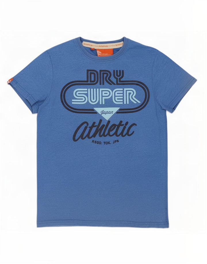 T-shirt grafica da uomo Superdry Top in poliestere blu medio
