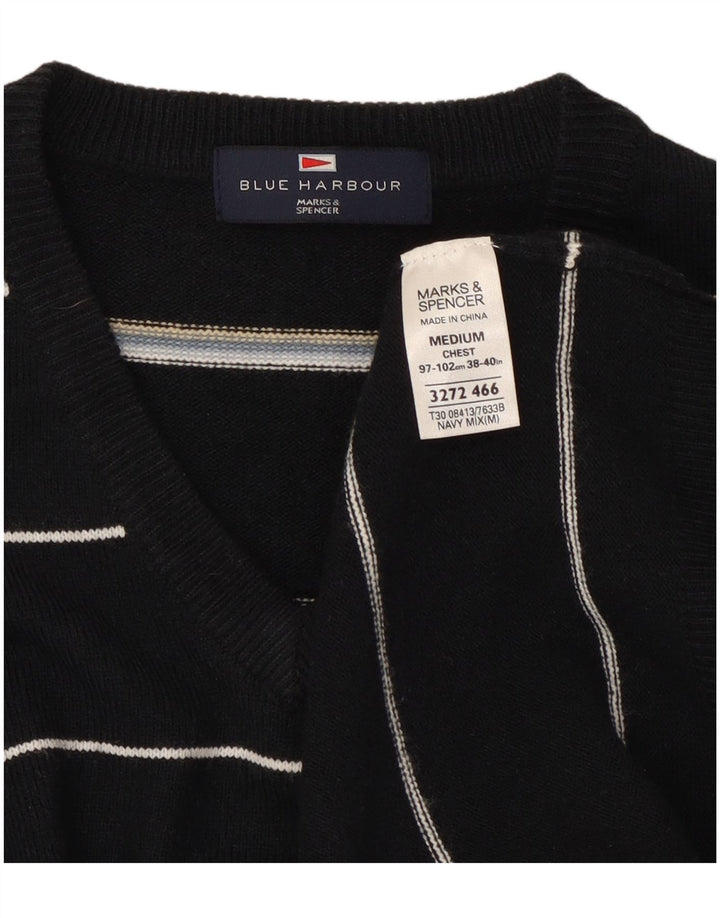 Maglione da uomo con scollo a V blu Harbour Marks & Spencer blu navy medio