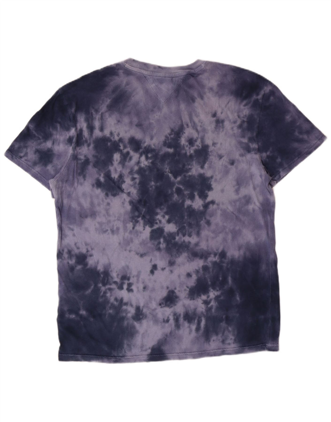 TOMMY HILFIGER T-shirt grafica da uomo Top Large blu in cotone tie-dye