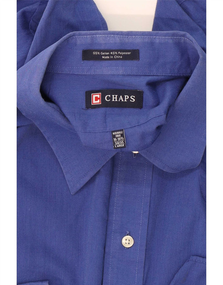Camicia da uomo Chaps taglia 16 1/2 grande in cotone blu