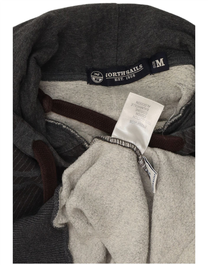 Felpa con cappuccio da uomo North Sails in cotone scozzese grigio medio