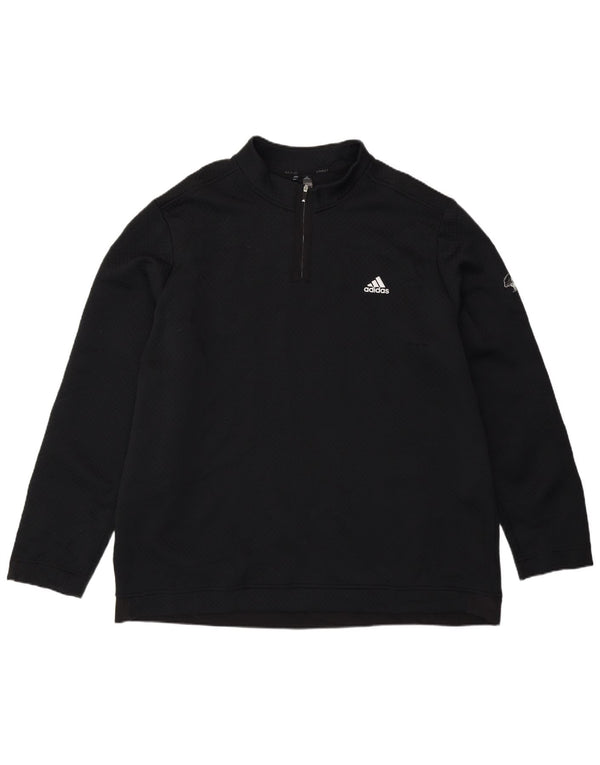 Felpa Adidas da uomo con zip e collo maglione 2XL poliestere nero