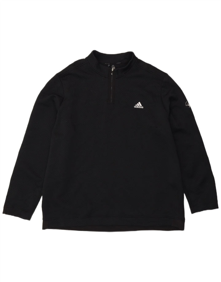 Felpa Adidas da uomo con zip e collo maglione 2XL poliestere nero