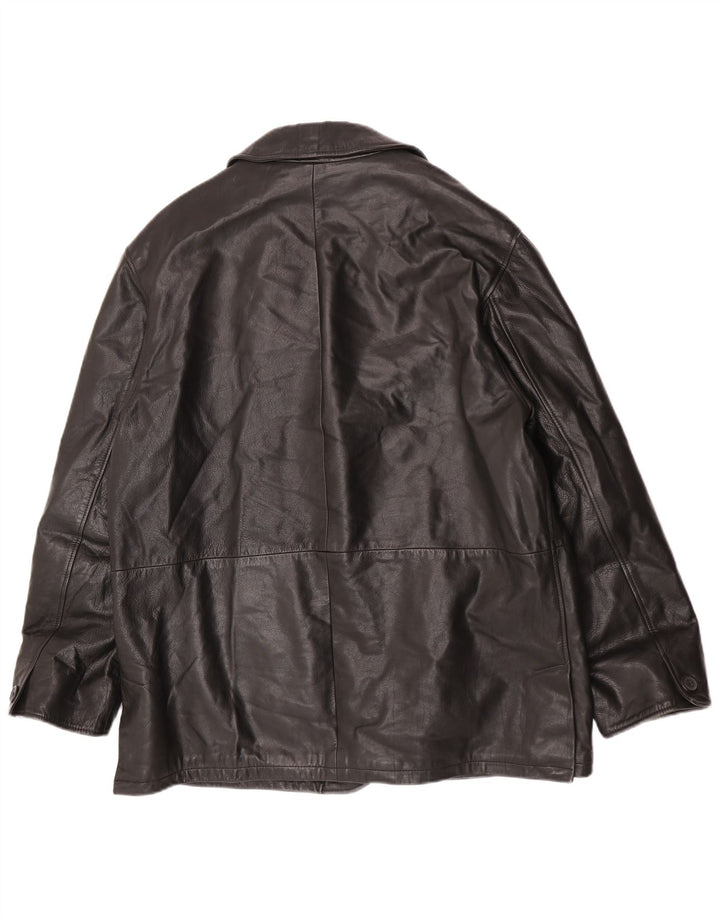 Giacca in pelle vintage da uomo IT 52 XL in pelle nera