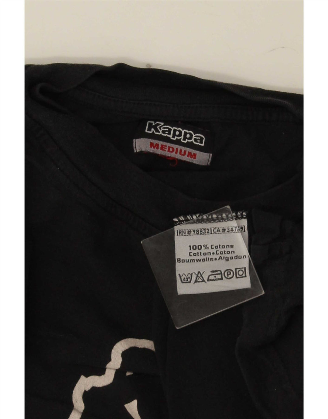 T-shirt grafica da uomo Kappa Top in cotone nero medio