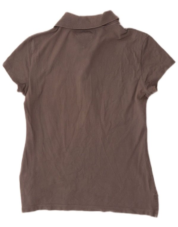 Polo da donna slim fit Tommy Hilfiger UK 12 cotone grigio medio