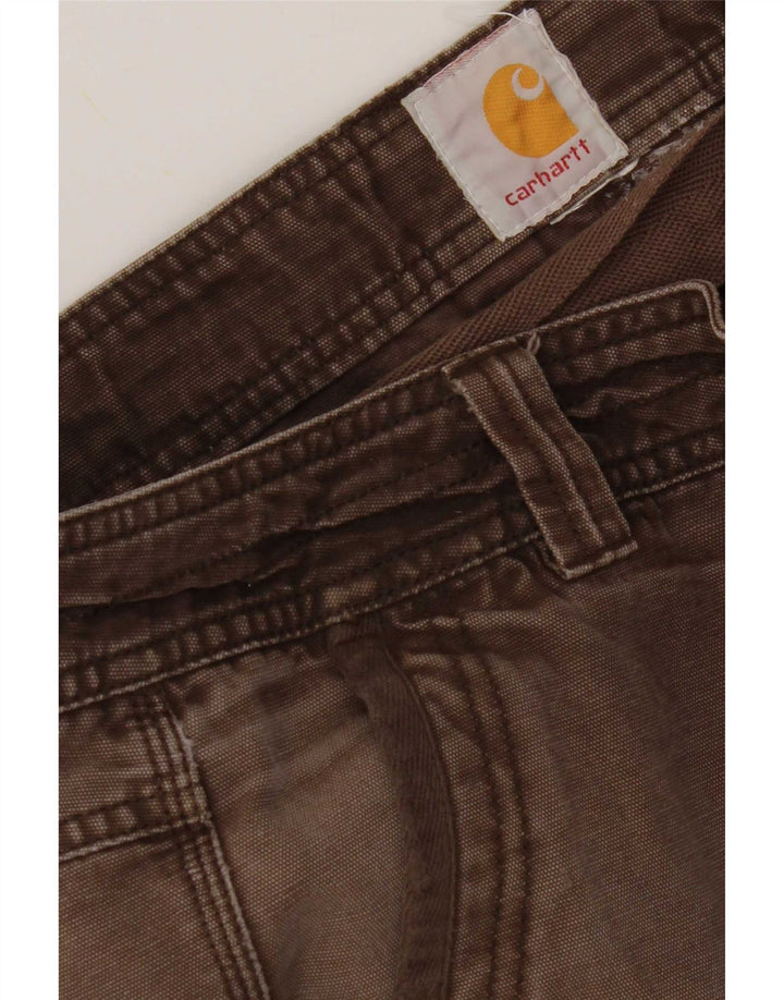Pantaloni cargo dritti corti da uomo Carhartt W36 L26 Marrone