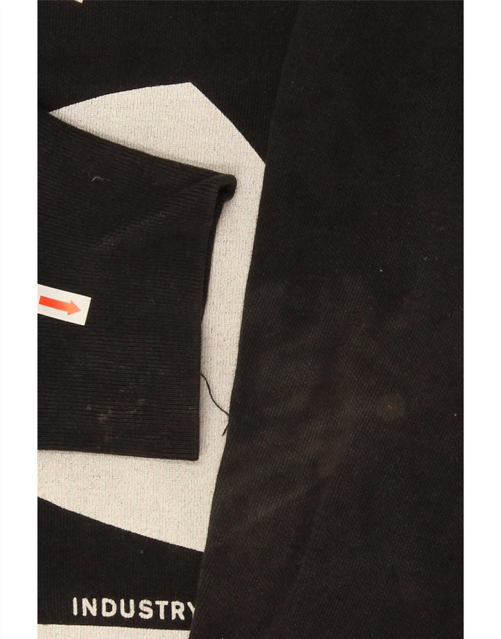 Maglione con cappuccio grafico da uomo Diesel grande in cotone nero