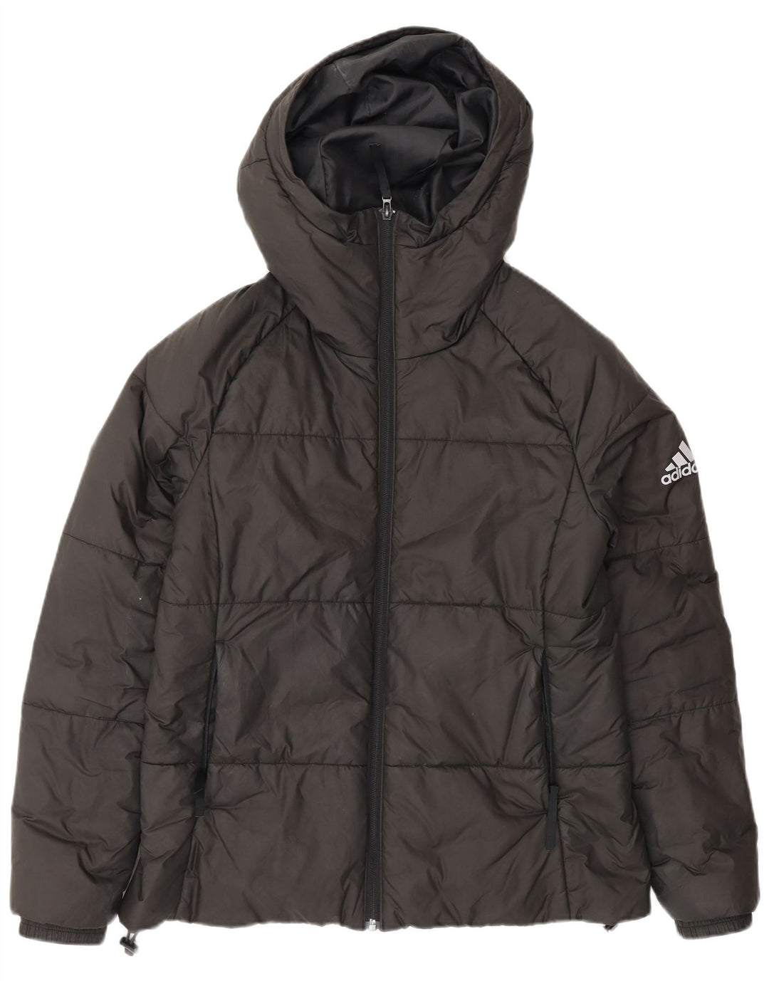 Giacca imbottita con cappuccio da donna Adidas UK 12/14 media nera