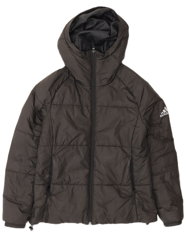 Giacca imbottita con cappuccio da donna Adidas UK 12/14 media nera