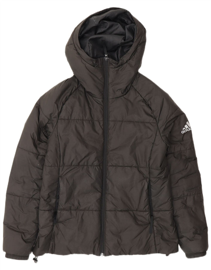 Giacca imbottita con cappuccio da donna Adidas UK 12/14 media nera