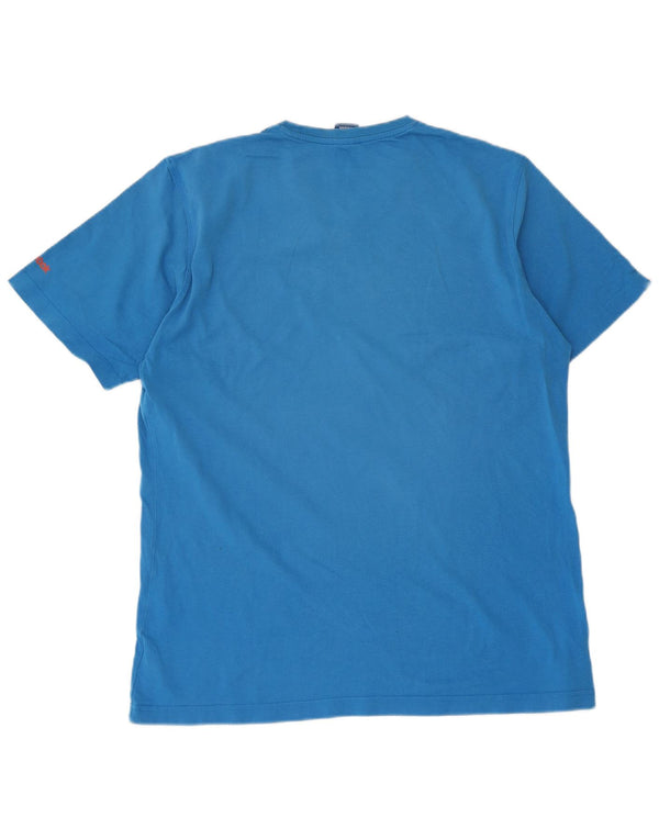 T-shirt grafica da uomo Reebok Top grande in cotone blu