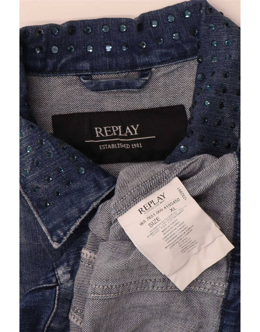 Giacca in denim da donna Replay UK 18 XL cotone blu