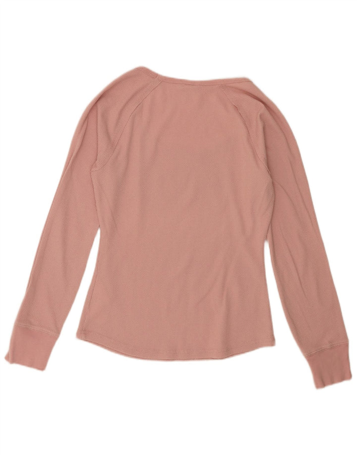 Guess Maglietta grafica da donna a maniche lunghe UK 14 Large Rosa Poliestere