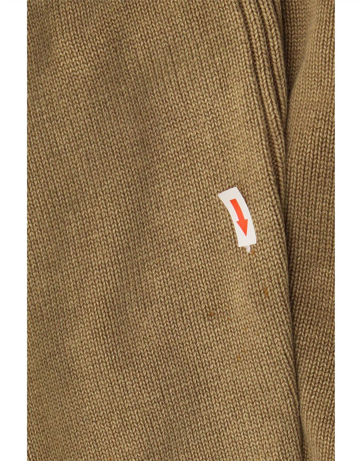 Maglione maglione con collo con zip grafica da uomo Camp David 2XL cotone marrone