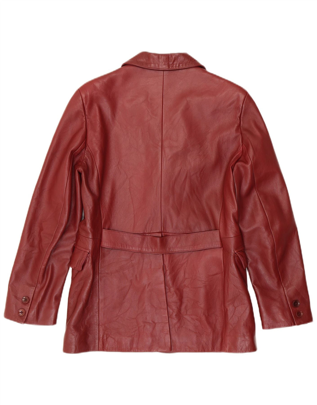 Giacca blazer in pelle da donna a 3 bottoni Forester IT 46 grande in pelle bordeaux