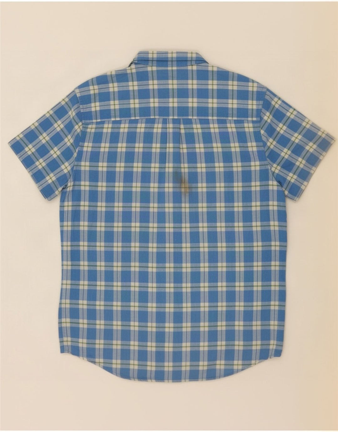 Camicia a maniche corte da uomo Wrangler 2XL in cotone a quadri blu