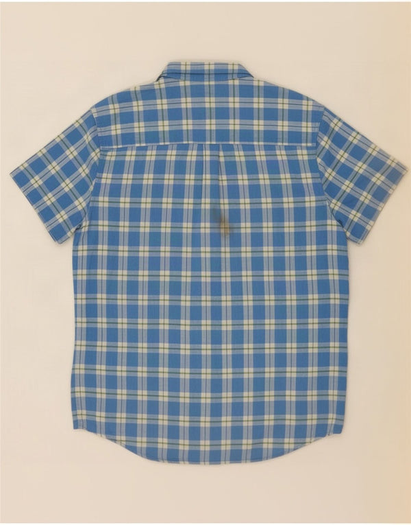 Camicia a maniche corte da uomo Wrangler 2XL in cotone a quadri blu
