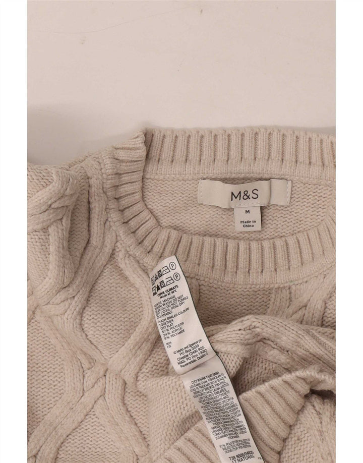 Maglione girocollo corto da donna Marks & Spencer UK 14 Beige medio