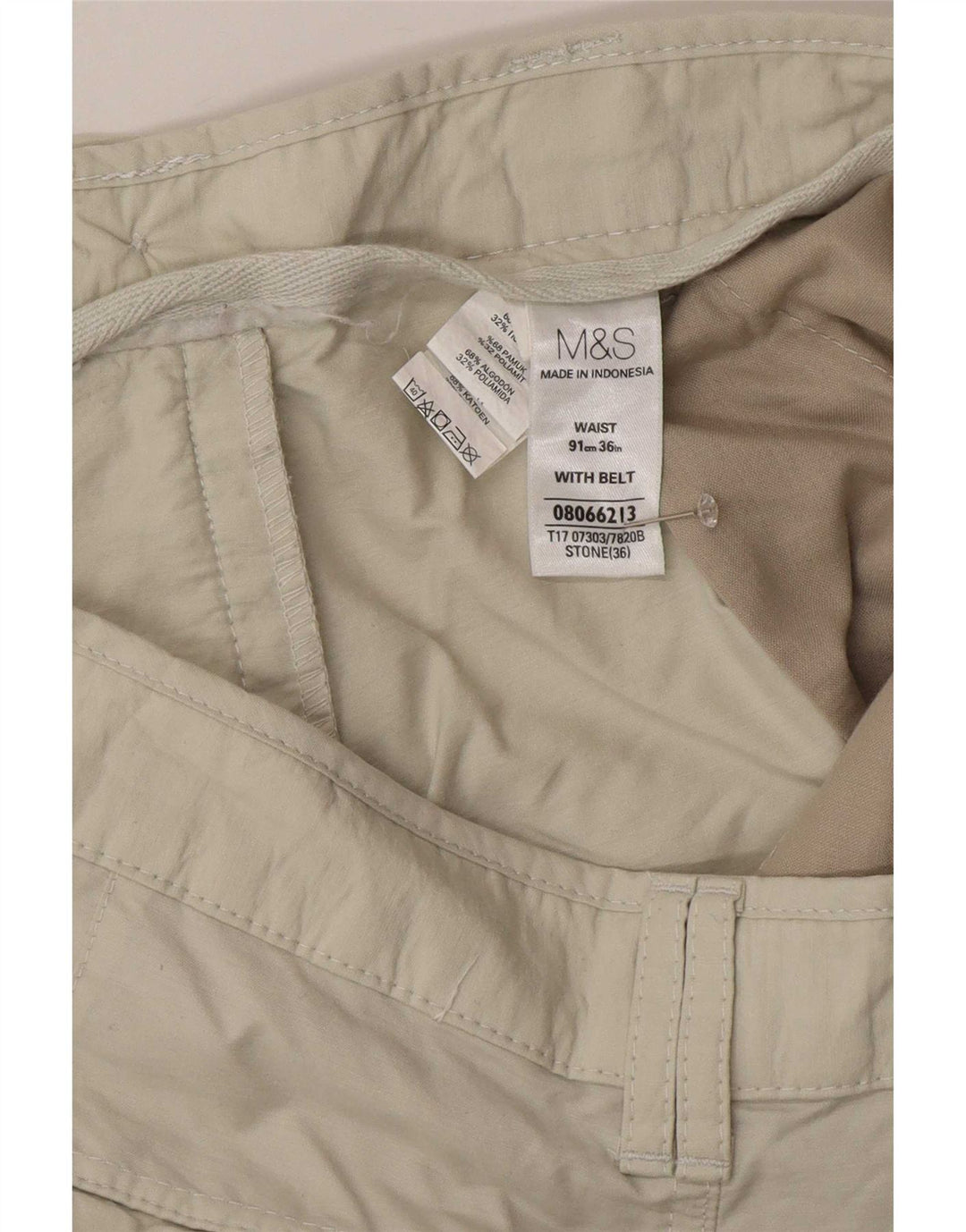 Bermuda cargo da uomo Marks & Spencer W36 large in cotone beige