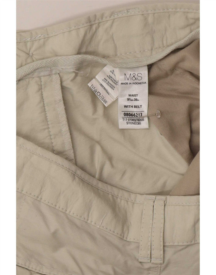 Bermuda cargo da uomo Marks & Spencer W36 large in cotone beige