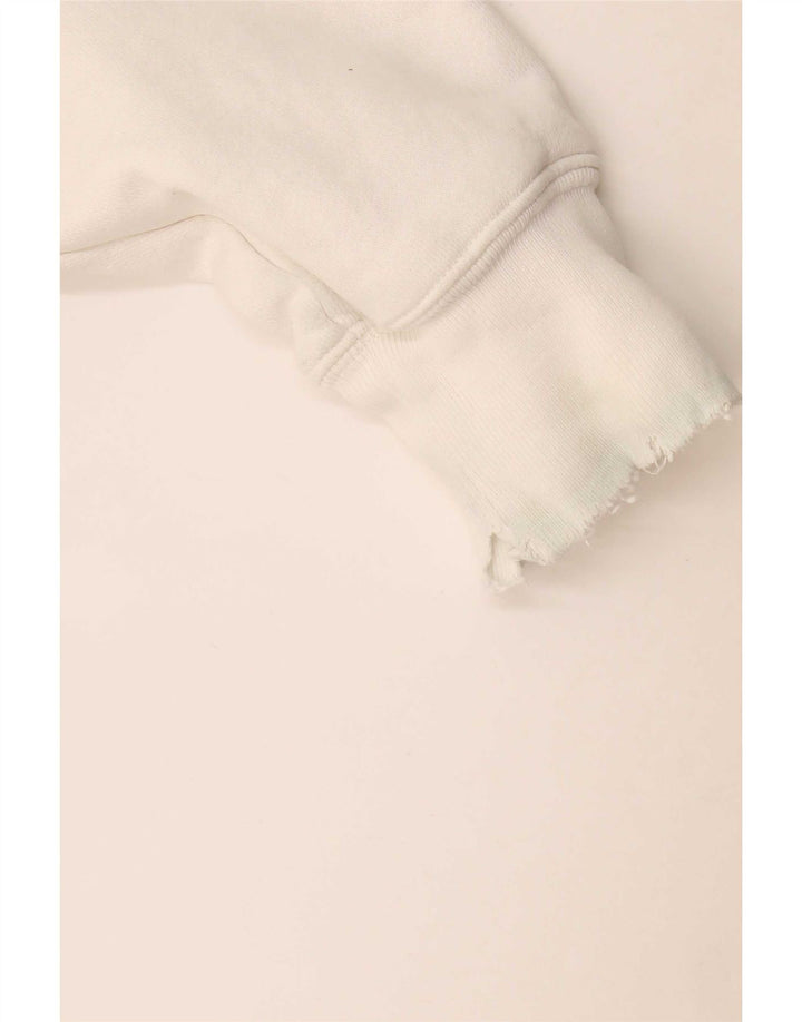 Felpa Champion da uomo con trama inversa, maglione piccolo in cotone bianco