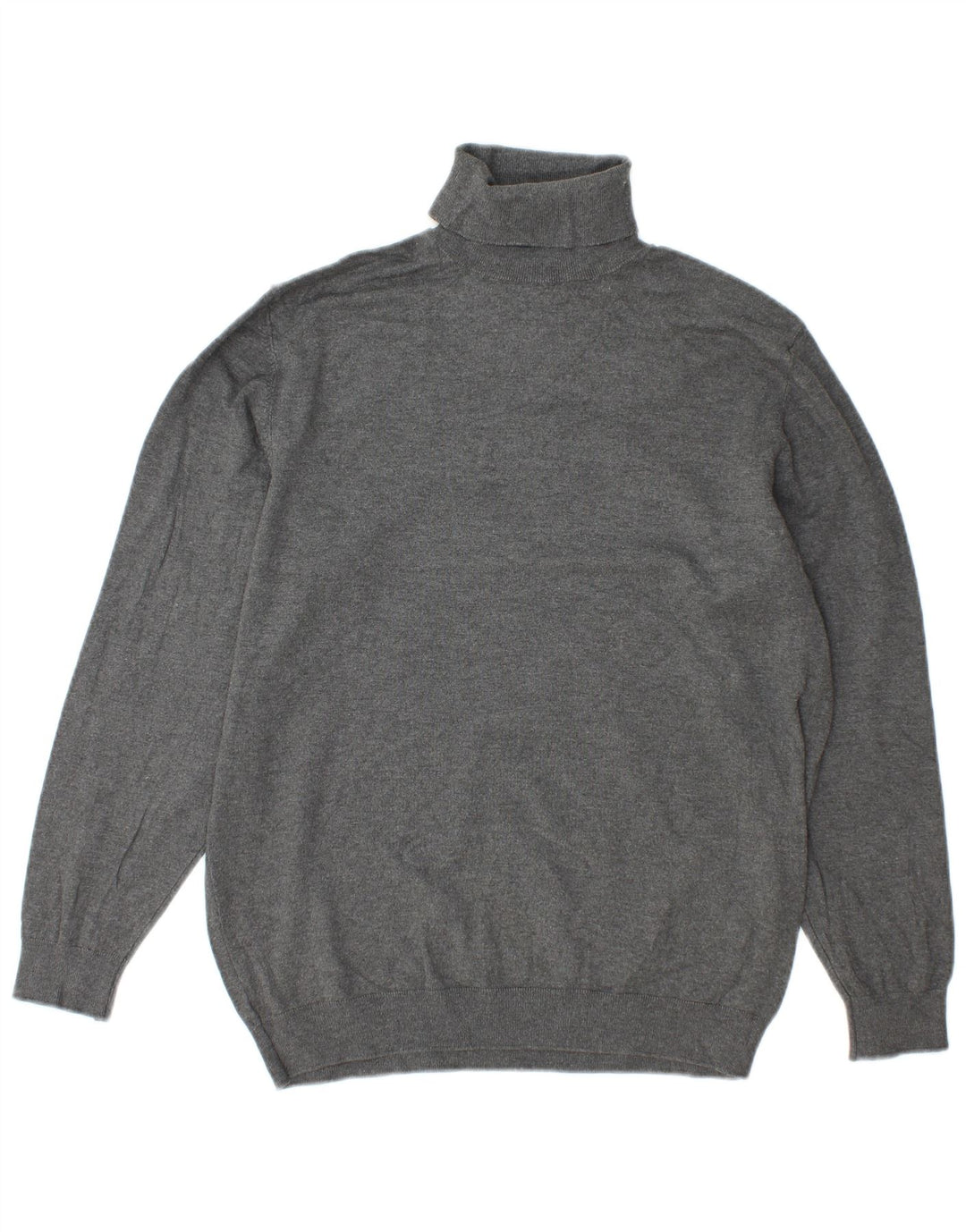 Maglione maglione a collo alto da donna Zara UK 16 grande viscosa grigia