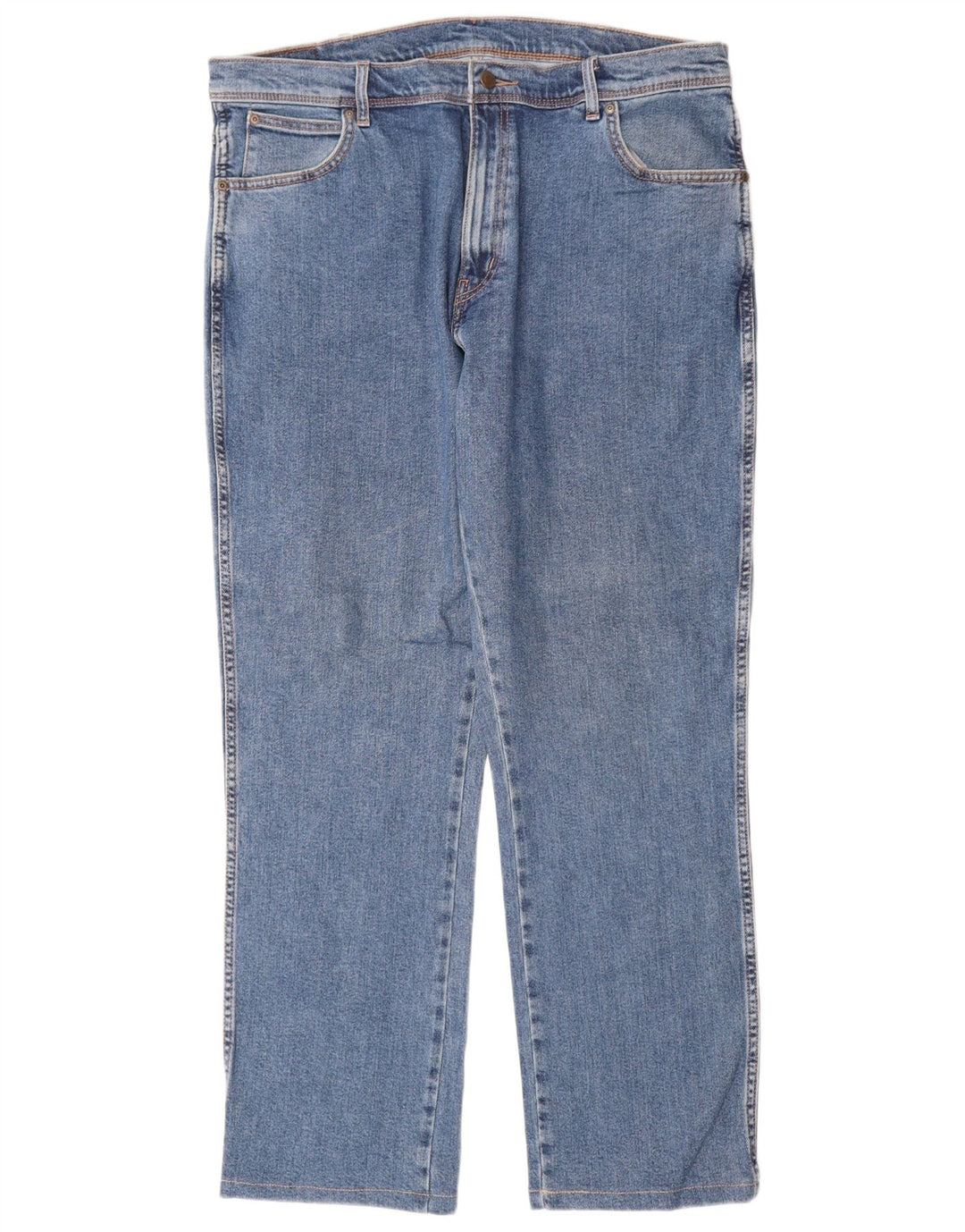 Jeans dritti da uomo Wrangler vestibilità regolare W38 L32 cotone blu