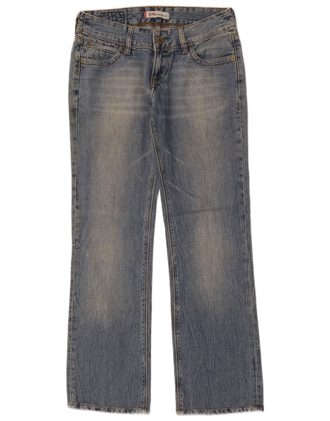 Jeans dritti Levi's 570 da donna W28 L30 cotone blu