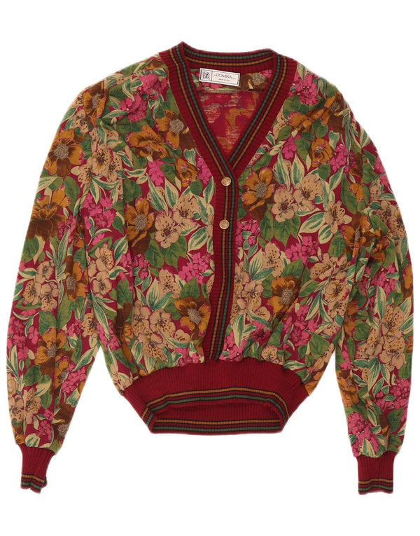 Maglione da donna con scollo a V Domina IT 48 XL Lana floreale multicolore