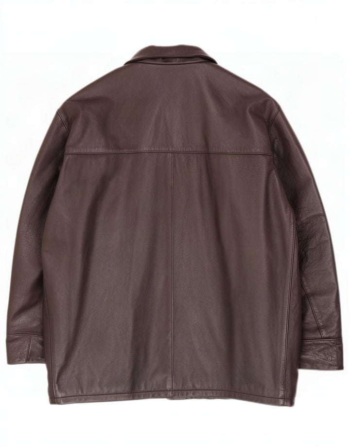 Giacca in pelle vintage da uomo IT 54 2XL Nera