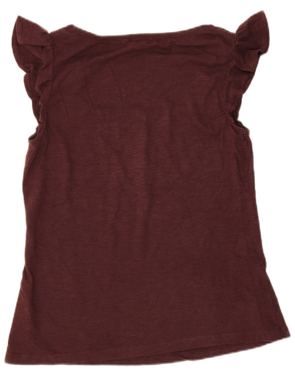 Camicetta da donna Fat Face Top UK 10 Piccolo cotone bordeaux