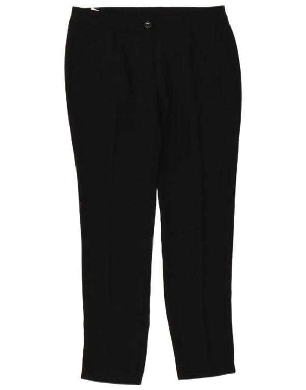 Pantaloni chino slim da donna Benetton UK 10 Small W29 L29 poliestere nero