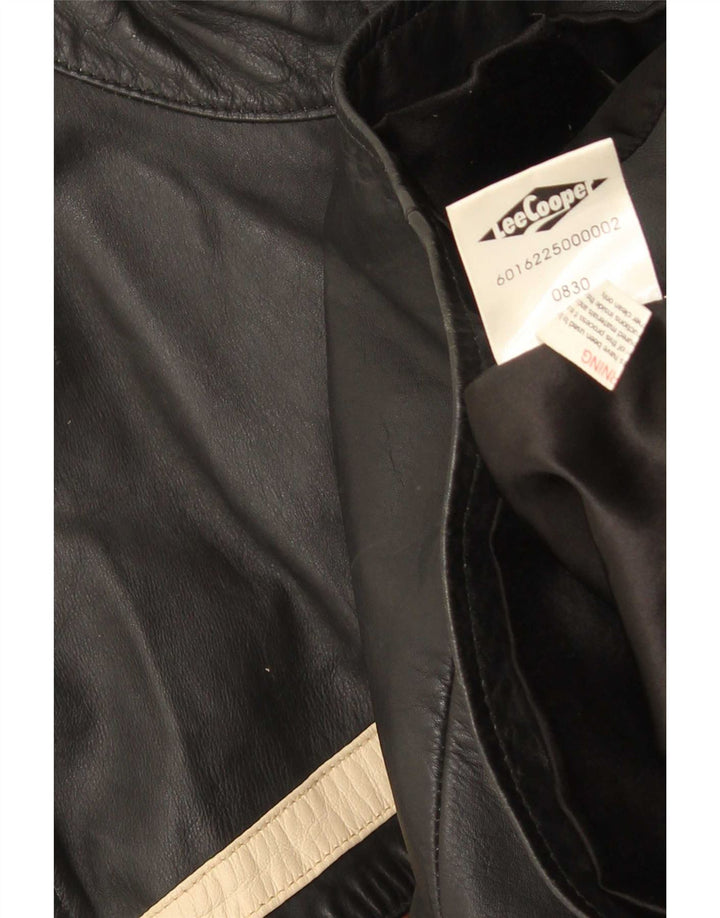 Giacca in pelle da uomo Lee Cooper UK 38 media a righe nere