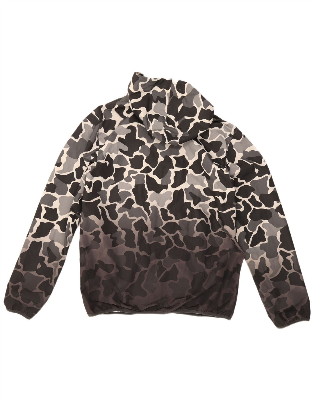 Giacca antipioggia con cappuccio da uomo Adidas UK 38 Poliestere mimetico grigio medio