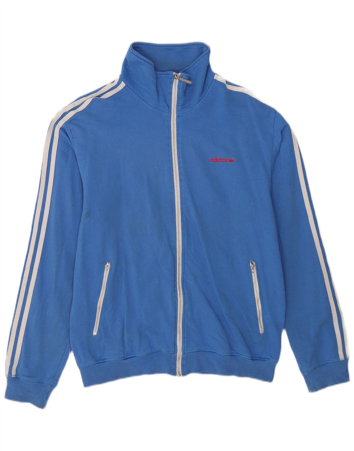 Adidas Giacca da uomo con grafica grafica Giacca grande in cotone blu