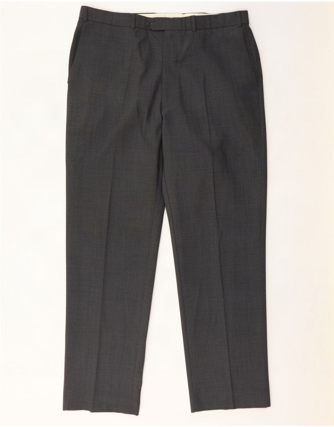Pantaloni casual dritti da uomo Marks & Spencer W38 L33 poliestere grigio