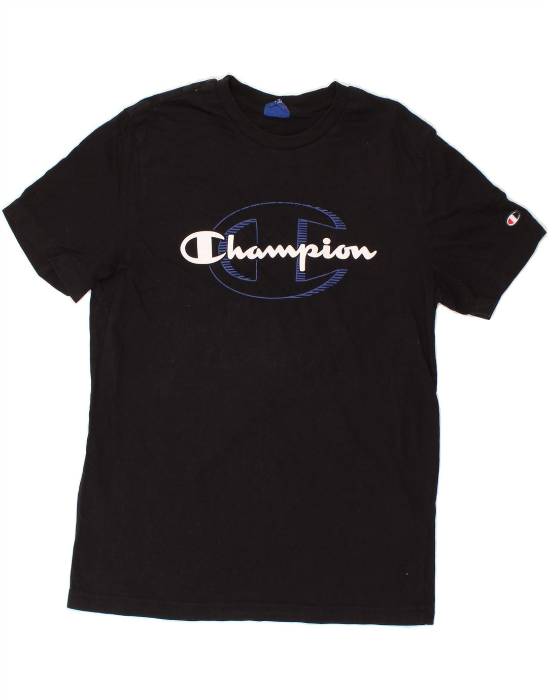 CHAMPION Mens Graphic T-Shirt Top Large Black Cotton Vintage Champion and Second-Hand Champion from Messina Hembry 