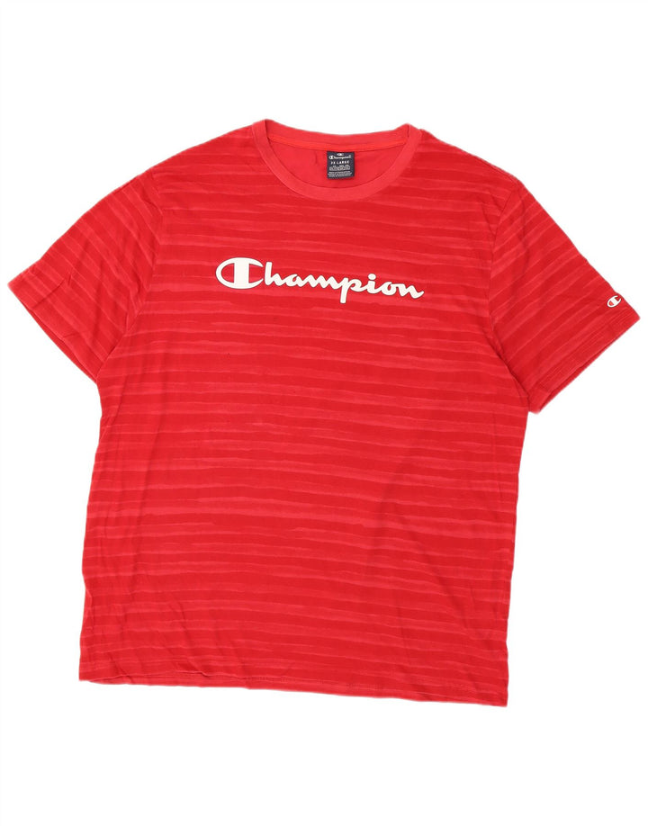 T-shirt grafica da uomo CHAMPION Top 3XL a righe rosse