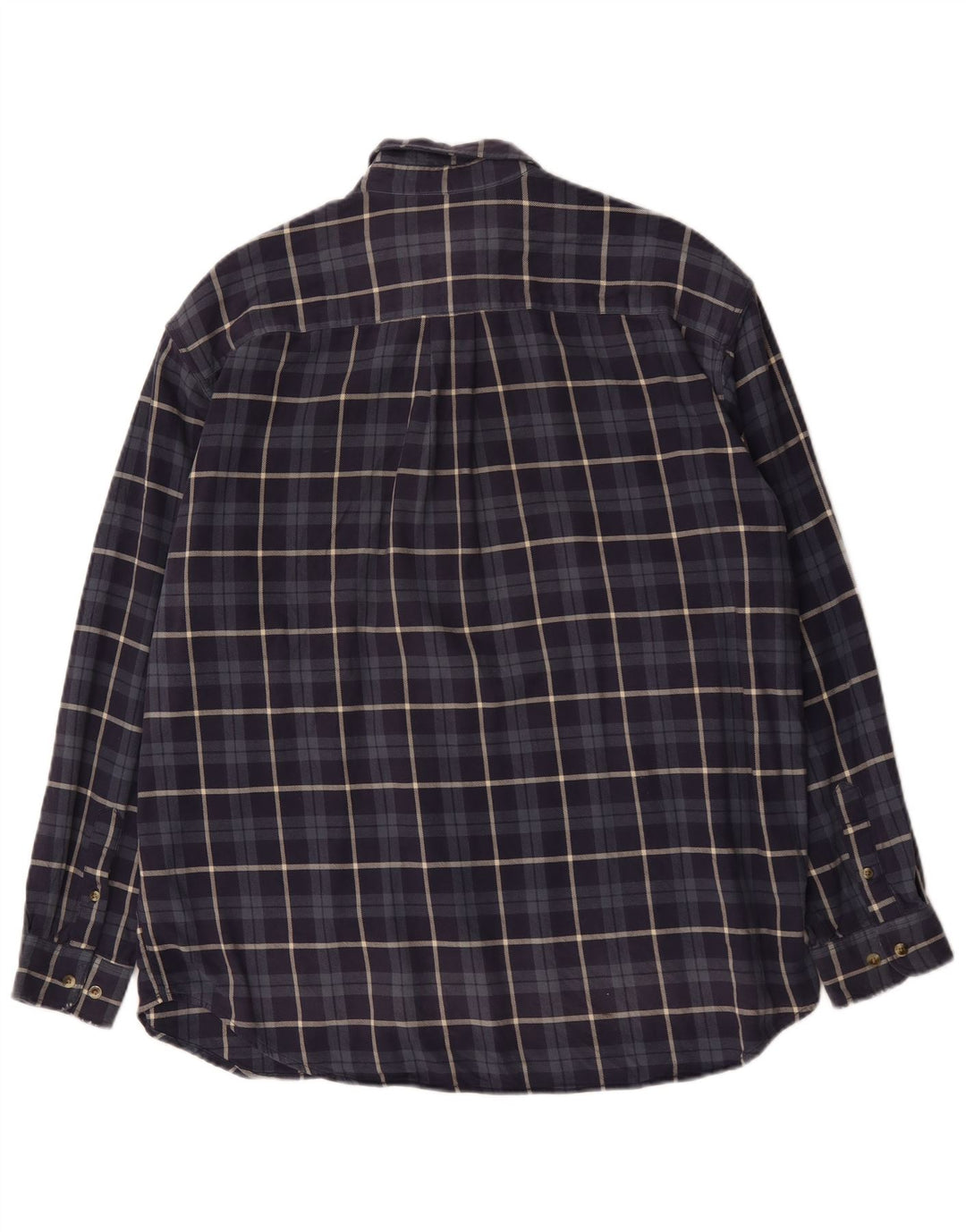 Eddie Bauer Camicia da uomo in flanella di cotone a quadri blu navy grande