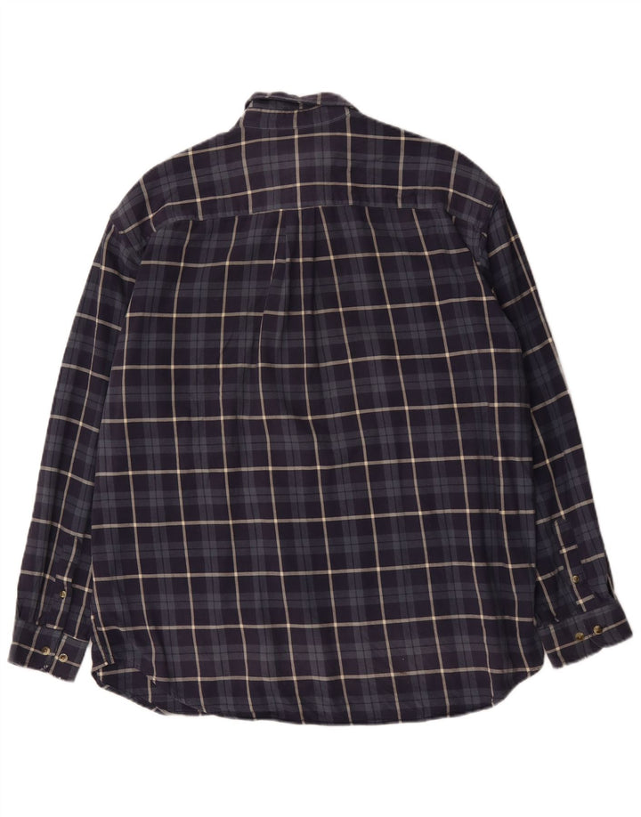 Eddie Bauer Camicia da uomo in flanella di cotone a quadri blu navy grande