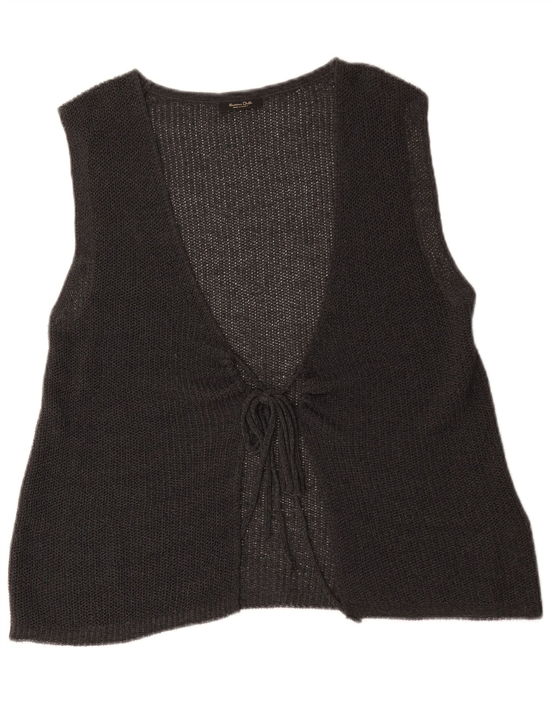 Maglione cardigan senza maniche da donna Massimo Dutti UK 14 Grigio medio