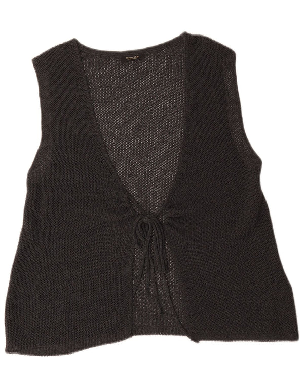 Maglione cardigan senza maniche da donna Massimo Dutti UK 14 Grigio medio