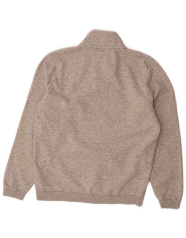 Felpa Fila da uomo con zip e collo, maglione, cotone chiazzato grigio medio