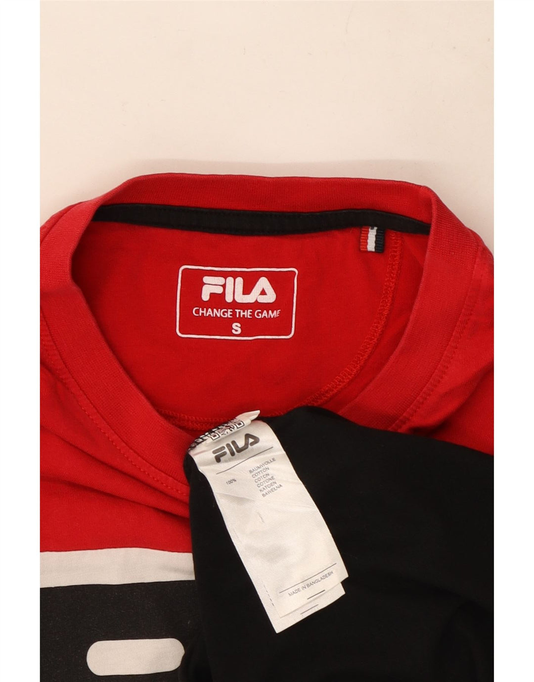 T-shirt grafica da uomo Fila Top Small in cotone color block multicolore