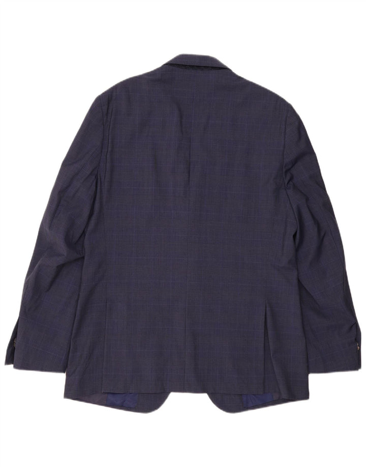MASSIMO DUTTI Giacca blazer da uomo a 2 bottoni EU 56 XL blu navy pied de poule